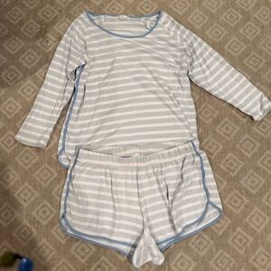 Striped Long Sleeve Short Set— Lake Pajams size L